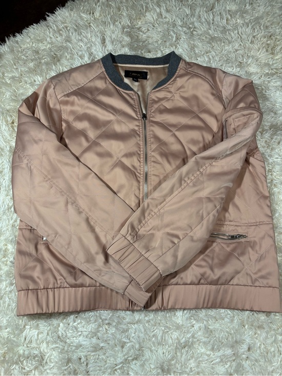 Greylin Jackets & Blazers - Greylin Blush Pink Quilted Bomber Jacket
